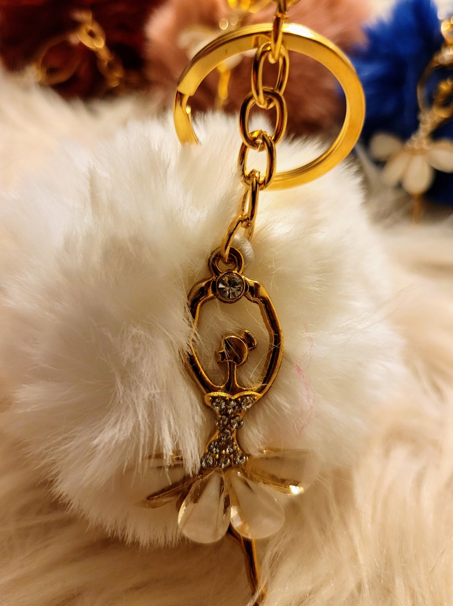 Ballerina Puffball Keychain