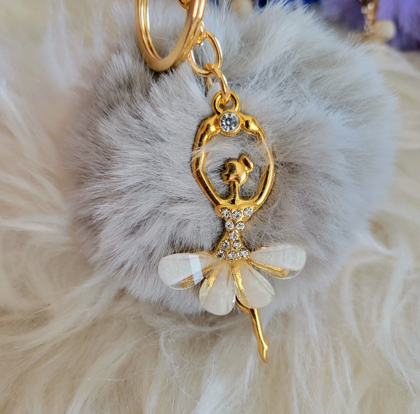 Ballerina Puffball Keychain