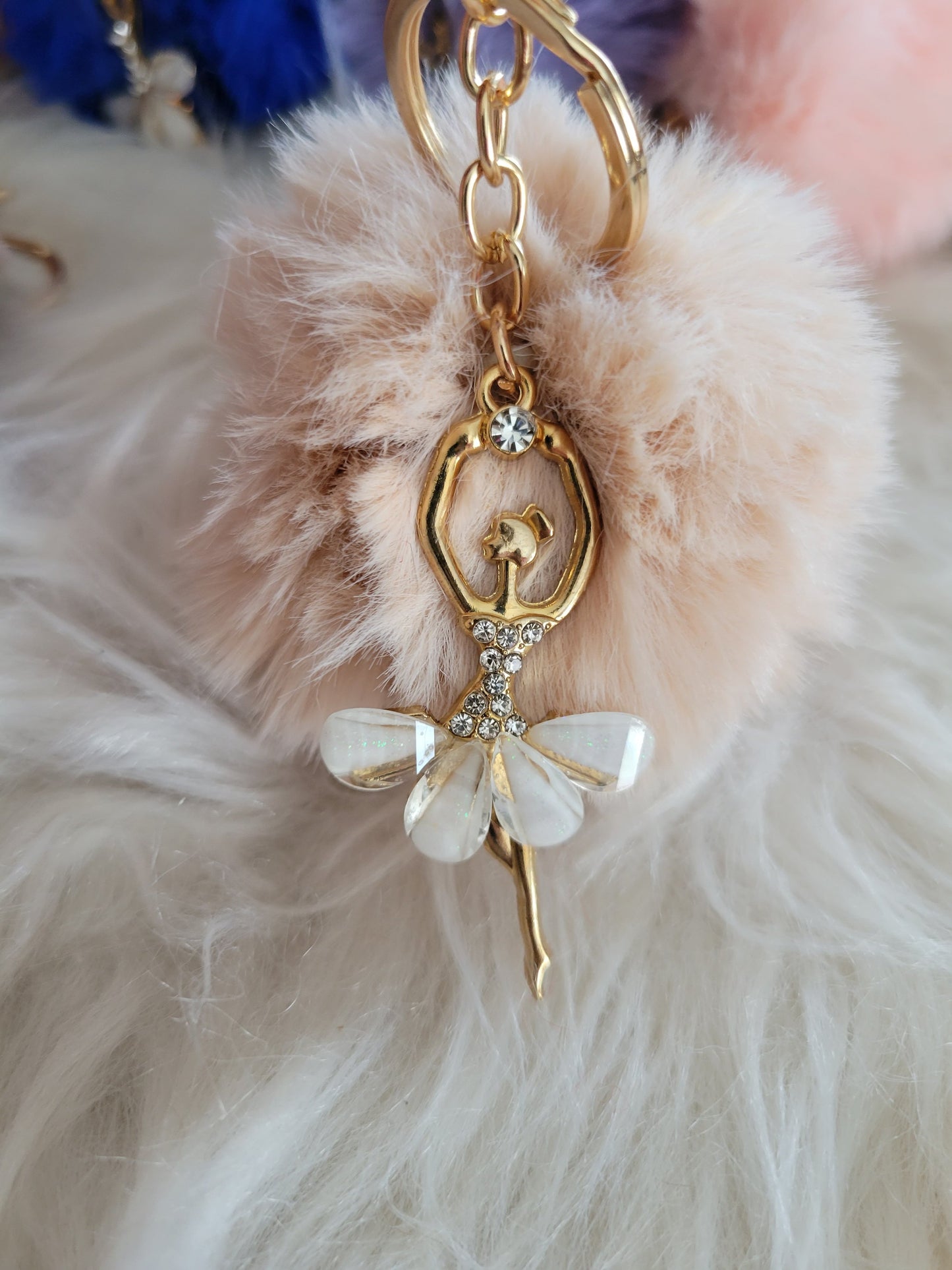 Ballerina Puffball Keychain