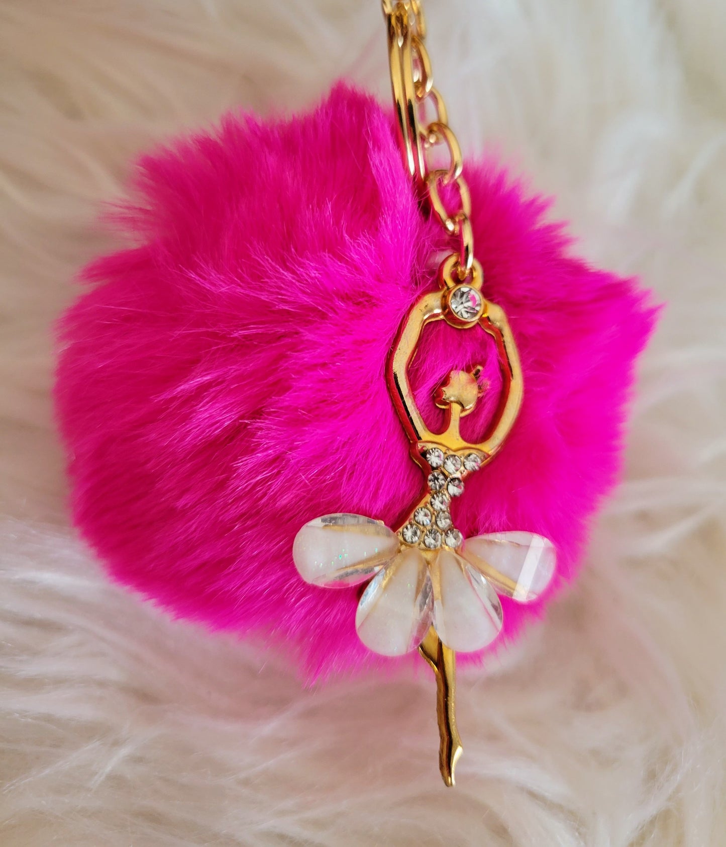 Ballerina Puffball Keychain