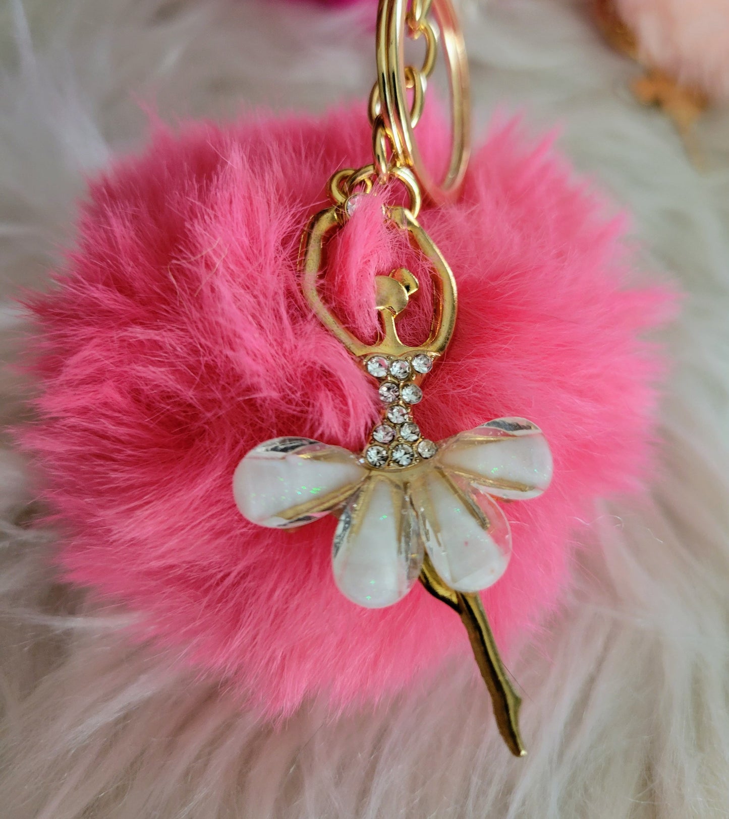 Ballerina Puffball Keychain