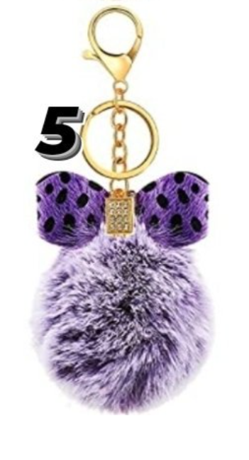 Puffball w/ Bow Keychain