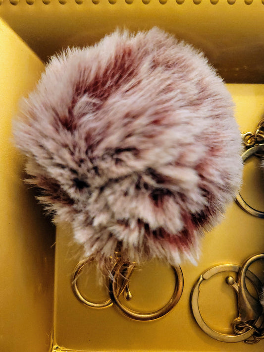Marble Puffball Keychain