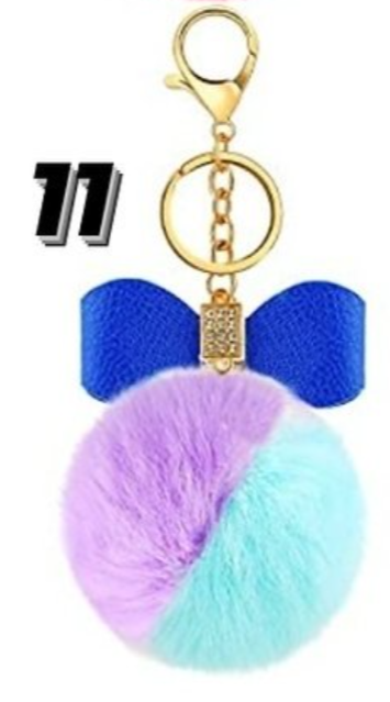 Puffball w/ Bow Keychain