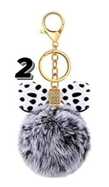 Puffball w/ Bow Keychain