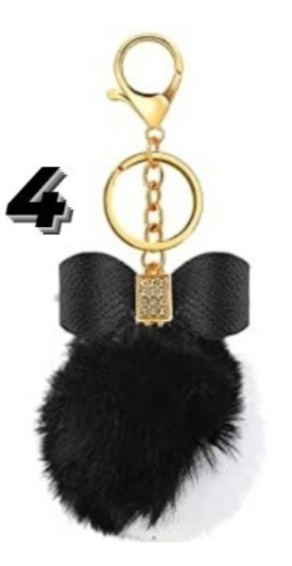 Puffball w/ Bow Keychain