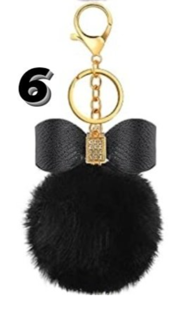 Puffball w/ Bow Keychain