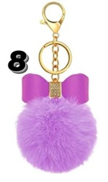Puffball w/ Bow Keychain