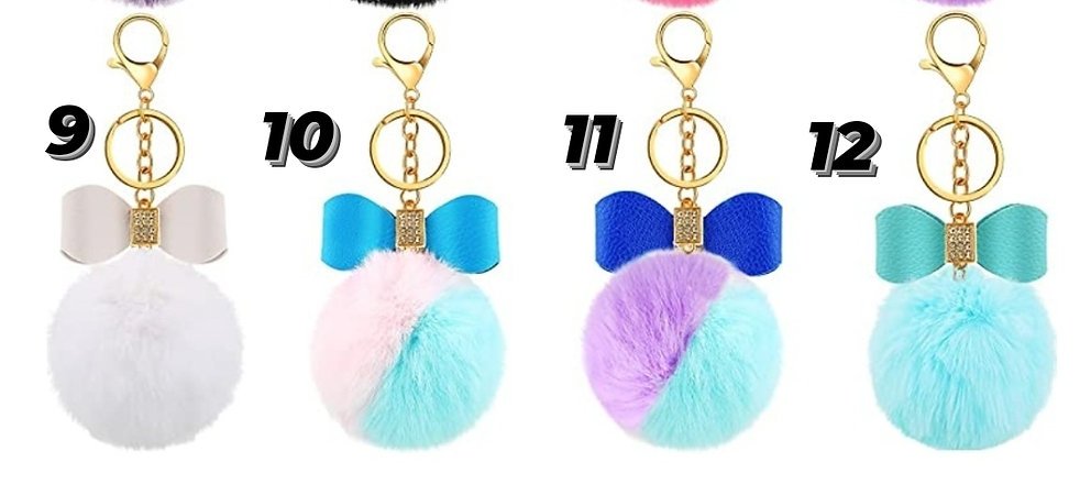 Puffball w/ Bow Keychain